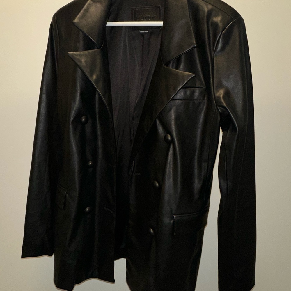 Blank NYC Black Leather blazer